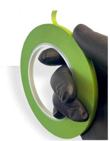 LiME LiNE Lot de 2 rubans de masquage en papier fin vert pour aérographe automobile et peinture personnalisée (0,6 cm)