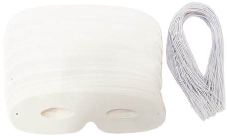 PMTFUMY Lot de 40 demi-masques blancs à décorer, masques vierges à peindre pour décoration à faire soi-même, graffiti, fêtes, Halloween, mascarade, Halloween