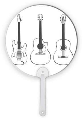 Nein/Nein Gitarre Musikinstrumente Kombination Gitarre Kunststoff Rund Handventilator Dekorationen Handwerk