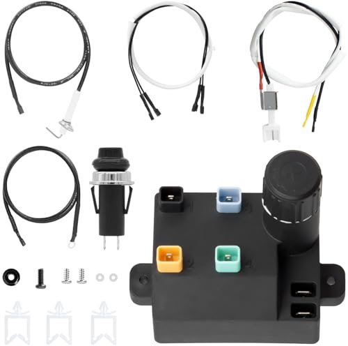 WELL GRILL 7643 Elektronischer Zünder Kit Ersatz für Weber Spirit 220 320 330 335 Serie Gasgrill, 69851 Piezozünder Elektrozünder Funkenzünder Druckknopf mit Drahtmanagement und Keramikschutz Zubehör