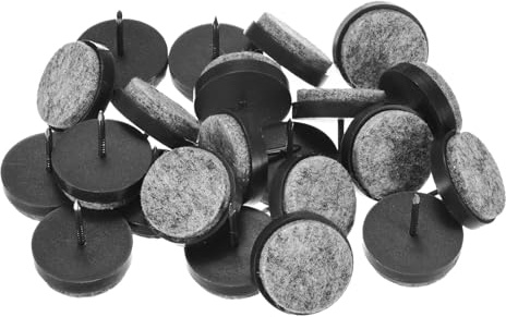 M METERXITY 24-Pack Furniture Felt Pads Nail-on, 1.1 (28mm) Heavy Thickening Felt Round Pad for Chair/Table, Hardwood Floor Protector [Black]