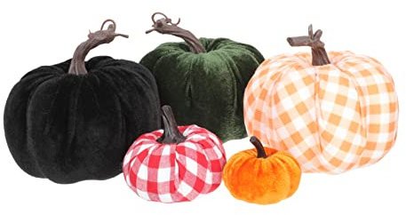 TOPBATHY Simulazione Realistica Di Zucca Ornamentale Set 5 Pezzi Zucche Artificiali Decorative Per Feste E Casa