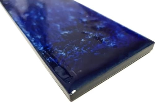 Mosaikfliese Keramik Mosaik Stäbchen blau glänzend Wand Bad Küche Fliesenspiegel - Karton((50 Fliesen)