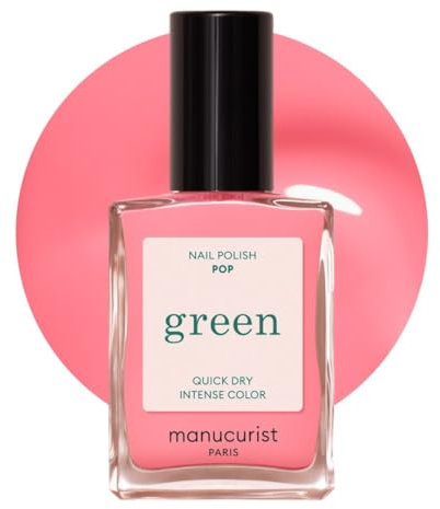 Manucurist Green - Pastell Rosa Nagellack Pop - Nagellack Schnelltrocknend - Nägel Selber Machen - Vegan 12-freier - Plant-Based - Nail Polish - Made in France