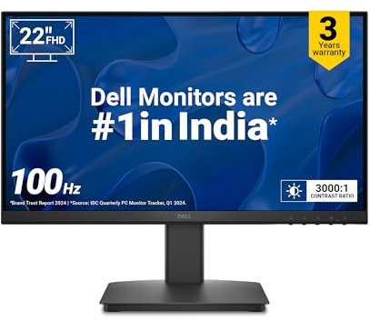 Dell 22-skärm – SE2225HM, Full HD (1920 x 1080), 100Hz, VA, 5ms, VESA (100 x 100 mm), HDMI, VGA, 3 års garanti, svart