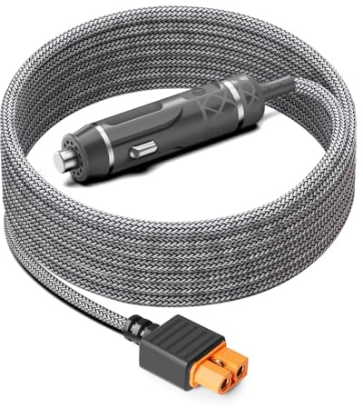 KFD XT60i Chargeur de voiture pour EF ECOFLOW DELTA 2 Max, station d'alimentation portable DELTA 3 Plus RIVER 2 MAX Anker SOLIX C300 1000 DJI Power 1000 16AWG DC 12V/24V pour Voiture Camping-Car