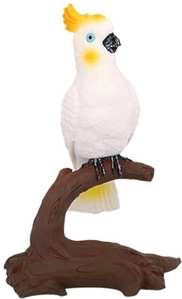 Colcolo Realistische Vogelstatue -Vogelmodell Figur Sammlerlandschaft lebensechter Ornament Office Home Decor Simulation Spielzeugskulptur, Gelber Kakadu