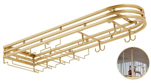 Bar Regal schwimmende beleuchtete LED-Regale, hängendes Weinregal, Metall schwimmende Regale Eisen, Eisen Weinflasche Display Rack, für Home Bar Esszimmer Dekor, Elegante Aufbewahrung für Wo