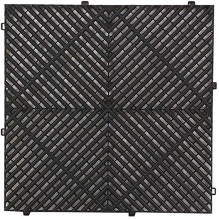 MERIGLARE Interlocking Drainage Mat Flooring Tile for Home Indoor Use, Splicing Modular Cushion Mat Drainage Tile for Sauna, Bathroom, Worktop, Black