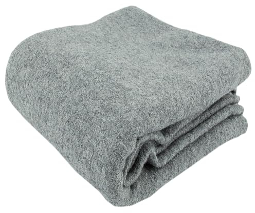 MERINO Walkstoff Walkloden Kochwolle Schurwolle l 100% Merinowolle l Mantelstoff l Wollstoff l weich, isolierend, vielseitig, beidseitig verwendbar l 50 cm x 144 cm l Stoff zum Nähen l grau meliert