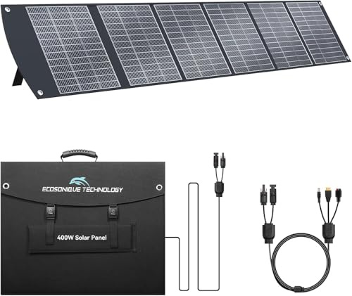 Panel Solar Portátil 400W, Cargador Portátil Con Soporte Plegable | Fuente De Alimentación Mc4 De 40 V Y Múltiples Salidas Para Generadores Solares, Paneles Solares Para Rv, Camping