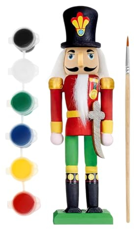Christmas Nutcrackers, Paint Your Own Nutcracker Soldier, DIY Wooden Nutcracker Soldier Craft Set, Gift Toy For Decoration Kids Drawing Activities