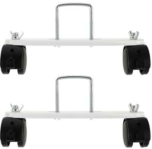 POPETPOP Set 2 Paia Rotelle per Radiatori con Base Girevole 360° Supporto Stabile in Ferro e Plastica per Riscaldatori a Olio da Interno Accessori per Facile Mobilità e Posizionamento