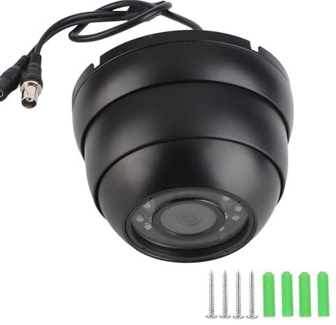 Telecamera di sorveglianza a cupola 1080p HD CCTV Visione notturna 120 gradi grandangolare leggera per autobus auto barca (Nera)