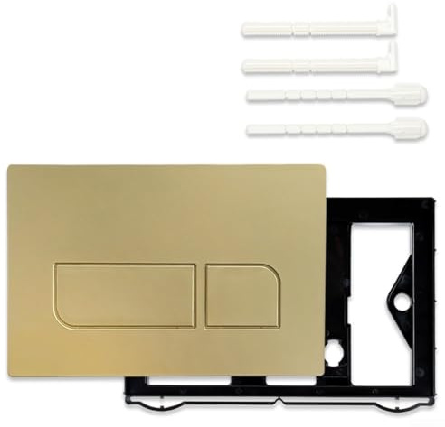 Dolvitrny Botón de descarga de inodoro para Geberit -Sigma 01 20 30 50 UP300 UP320, panel de tanque de descarga doble, botón ABS con soporte de montaje (dorado)