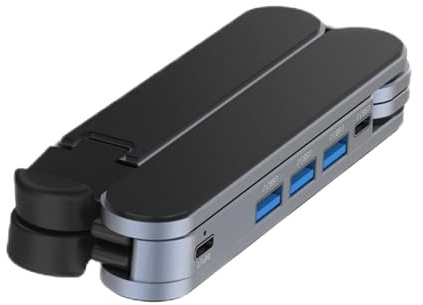 Laptop Docking Station Stand - Silicone Laptop Stand 5.0x1.7x0.8 inch with USB 3.0 Hub | Ventilated Cooling Tablet Stands, USB Hub, for