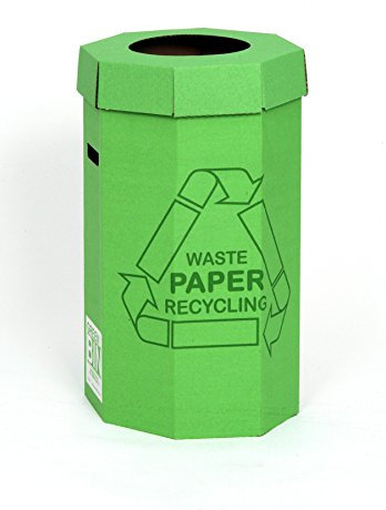 Acorn Green Bin for Office Paper Recycling (Pack 5) Made in the UK for a lower carbon footprint - Pack includes one sample Tough Green Bin Liner