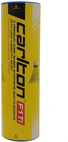 Carlton F1 Ti Synthetic Federbälle Langlebige Badminton Bälle 6 Stück Neu - Weiß, Geschwindigkeit Schnell