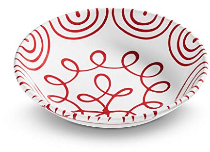 GMUNDNER KERAMIK Assiette Creuse | Diamètre : 20 cm | Flammes en Rouge | Vaisselle, fabriquée à la Main en Autriche