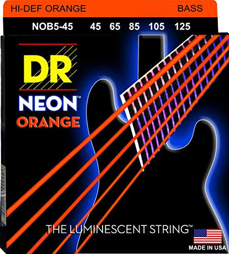 DR Saiten Hi-Def Neon Orange Bass Heavy 5 Saiten