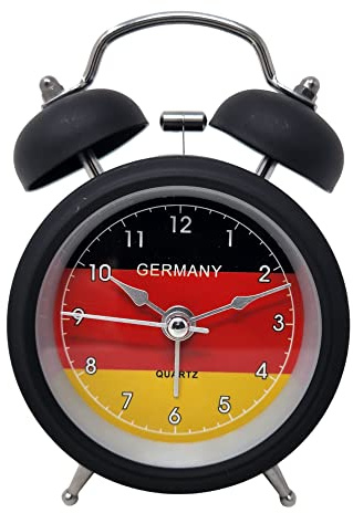 Starlet24 Glockenwecker Deutschland Motiv Uhr Tischuhr schwarz