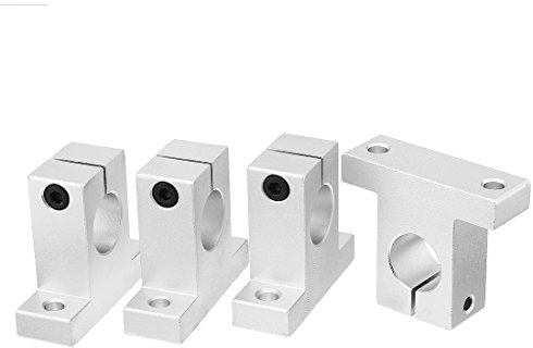 sourcing map 4pcs SK20 Aluminium Lineare Motion Schienenklemmführung | Unterstützung, Für 20mm Durchmesser Welle, 20mm Durchmesser