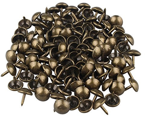 HALJIA Chiodi Mobili, 100pz 8 * 10mm Vintage Upholstery Nails Metallo Mobili Divano Porta Decorativo Chiodi Antichi Chiodini