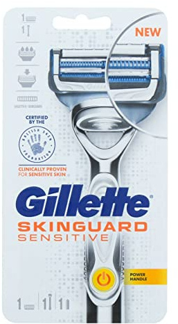 Gillette Contemporary White Plastic Sensitive SkinGuard Razor, 2 Blades, 1 Count, Men's Unisex-Adults
