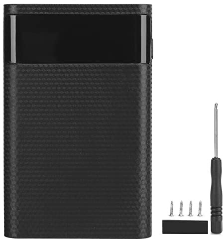 ciciglow Power Bank Kit Fai da Te, 4 X Scatola Portatile Fai da Te Power Bank Case Box Senza Saldatura Mobile Power Case Kit per la Ricarica(Nero)