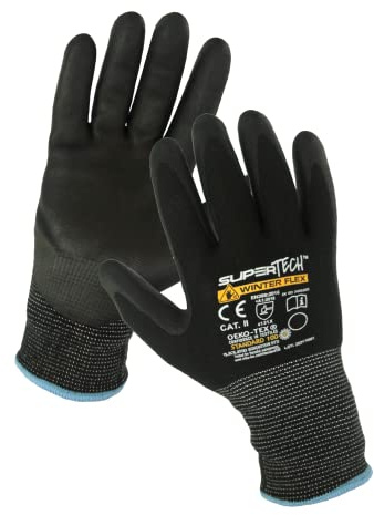 Trevendo Super Tech Winter Flex - Isolierte Arbeitshandschuhe, mit aufgeschäumter Nitril-Beschichtung. Größe 11, 3 Paar