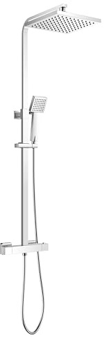 YOOZENA Duschsystem, Duscharmatur mit Thermostat, Duschset (Duscharmatur, Kopfbrause, Duschkopf mit Schlauch und Halterung, Regendusche mit armatur), Chrome