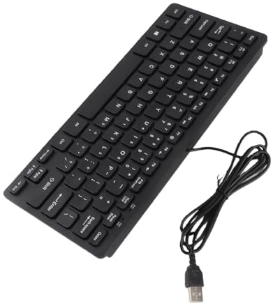 Dioche Tastatur Kabelgebunden Klein, 78 Tasten, Leise, Ultradünne USB Tastatur mit Kabel für Desktop Computer, Laptop-PC (Schwarz)
