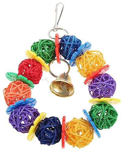 Mipcase Papageienspielzeug Kauspielzeug Für Vögel Zerkleinerungsspielzeug Für Papageien Hängespielzeug Beißspielzeug Rattan Vogelspielzeug Für Käfige