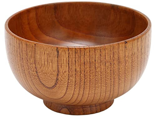 Topyond Wooden Bowl, Japanese Noodle Soup Bowls, Ramen Bowl, Wooden Bowls Serving Bowl for Rice, Fruit, Salad, Candy and Condiment