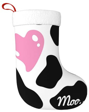 TRESILA Personalisierbarer Weihnachtsstrumpf Nikolausstrümpfe, Geschenktüten, Süßigkeitenbeutel, Weihnachtsbaum, zum Aufhängen für Weihnachten, Urlaub, Party, Schwarz / Weiß