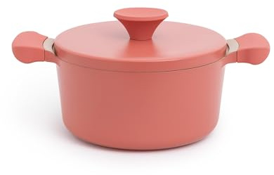 CREATE/POT STUDIO/Olla de aluminio de Ø24cm con revestimiento cerámico terracota/Antiadherente, apta para todo tipo de cocinas, resistente y duradera, fácil de limpiar, libre de PFOA