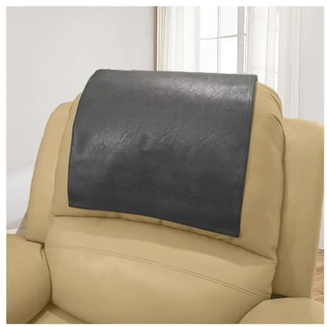 HonunGron Sesselschoner Sesselauflage Relax, Kopfstützenschutz für Rückenlehnen, Kunstleder-Kopfschutz, für Sofa Lehnenschutz Zweiseitig Verwendbar Sofa überzug Relaxsessel (Dunkelgrau)