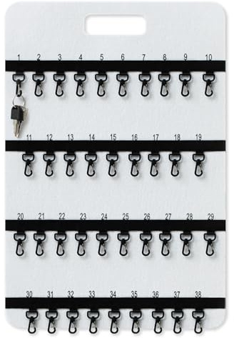 Colingmill 24'' x 16'' Key Rack Wall Mount with 38 Numbered Self Closing Hooks 24'' x 16'' Felt Key Holder Board Storage for Car Dealer Property Manager Valet Parking Residential Small Businesses