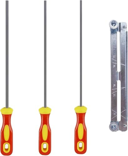 Kettensägefeile, Kettensäge Rundfeile, Feilen Set Mit Griff und Aktenhalter,für Kettensägen, Gibt es 3 Größen von 4.8 mm,5.5 mm, 4.0 mm
