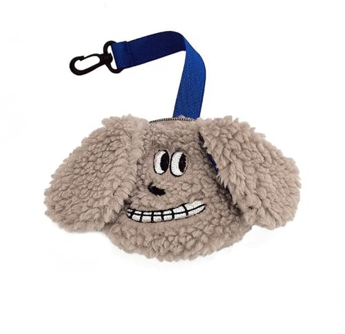 Soporte para bolsas de excremento de perro, dispensador de bolsas de basura de felpa manos libres con correa de clip para todas las correas (no incluye bolsas para excrementos)