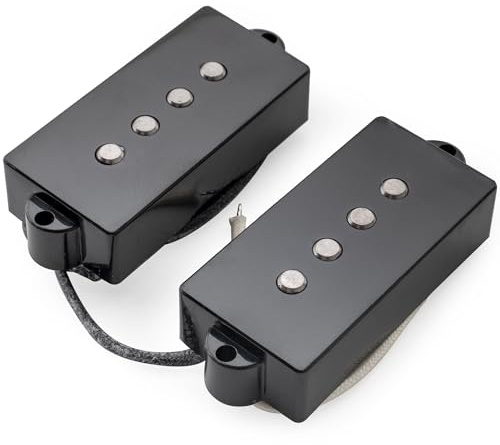 Musiclily Pro PB-60S Alnico 5 P-Bass Tonabnehmer Single Coil Pickups Set 10,5K für Precision Bass Style E-Bass, Schwarz