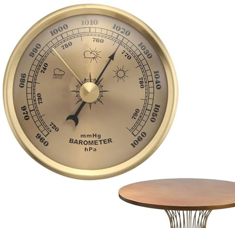 Barómetro para el hogar - Termómetro 3 en 1 para interiores y exteriores inalámbrico - Termómetro higrómetro de pared para patio, pared o decoración, termómetro colgante de 70 mm de diámetro T