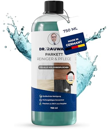 Dr. Rauwald Parkettreiniger & Wischpflege 750ml Konzentrat, streifenfrei | 2-in-1 für Erstpflege & Unterhaltsreinigung, Für geölte & lackierte Böden, Extrem ergiebig (bis zu 150L)