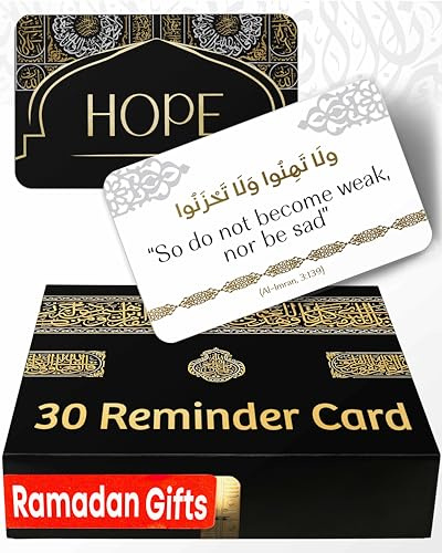 OLEEK eid gifts islamic quranic verses cards (30 Daily Reminders) - islamics gift for women - muslim gifts for men - eid decorations for home 2026 - ramadan dua cards - eids gift islamics decor