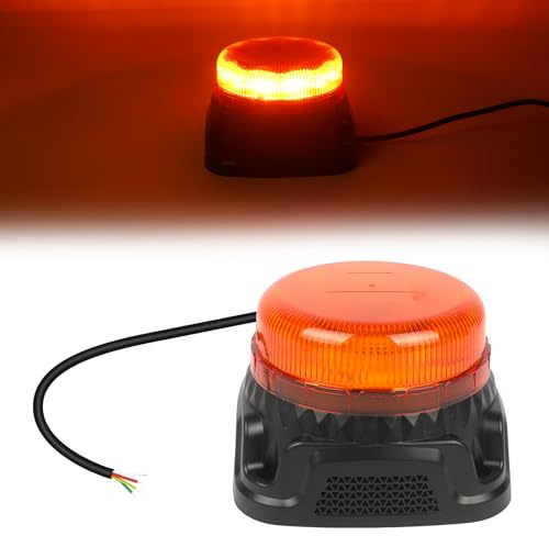 AOHEWEI Luce di Avvertimento LED Ambra, 9 Modalità di Lampeggio con Allarme Integrato 12/24V, 10 LED Strobe per Macchine Agricole, Veicoli Commerciali, Autobus Scolastici, Trattori Escavatori Camion