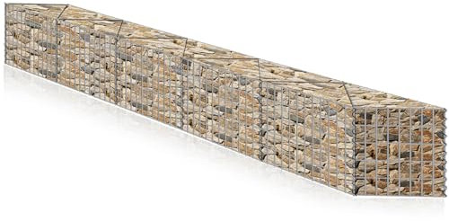 Yaocom Triangle Gabion Cages Galvanized Steel Gabion Baskets 129.9 x 11.8 x 19.7 Stone Gabion Wall Planter Cages for Garden Projects Outdoor Garden Patio Privacy Protection Quick and Easy Construction