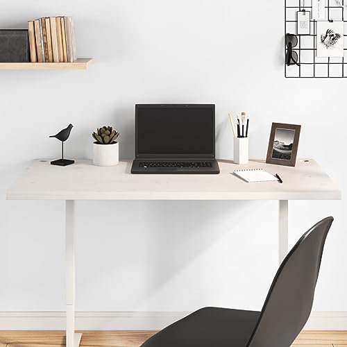 Xichuzi Tablero de Escritorio Madera Maciza Pino Blanco 100x50x2,5 cm, Tablero de Mesa, Tableros para Escritorios, Tableros para Mesas De Comedor, Encimera Cocina - 824456