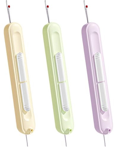 3 Pcs 2-in-1 Einfädelhilfe Automatischer Nadeleinfädler Zum Handnähen Ripper,Faden Einfädelhilfe Nadel Nahttrenner,Auftrenner Für Nähte Tool,Needle Threader Automatic,Nahtauftrenner Fadenauftrenner