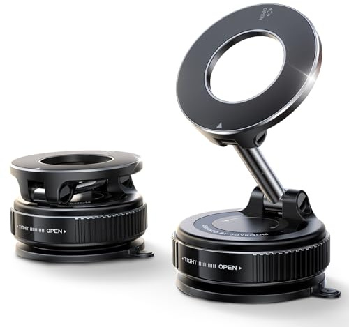 JOYROOM Suction Cup Phone Mount, Vacuum-Gel Phone Holder for Cars, 360° Metal Strut Magsafe Car Mount for iPhone 17 Pro Max/iPhone 16 15 14 13 12 & Android Magsafe Case