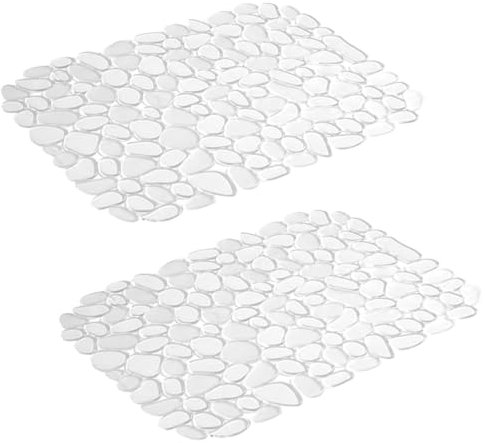 2 Pack Sink Protector Mat, FOCCTS 40 x 30 cm DIY Cut Sink Protector for Kitchen Stainless Steel Sink, Fast Draining Mat Sink Protector for Dishes and Glassware. Clear
